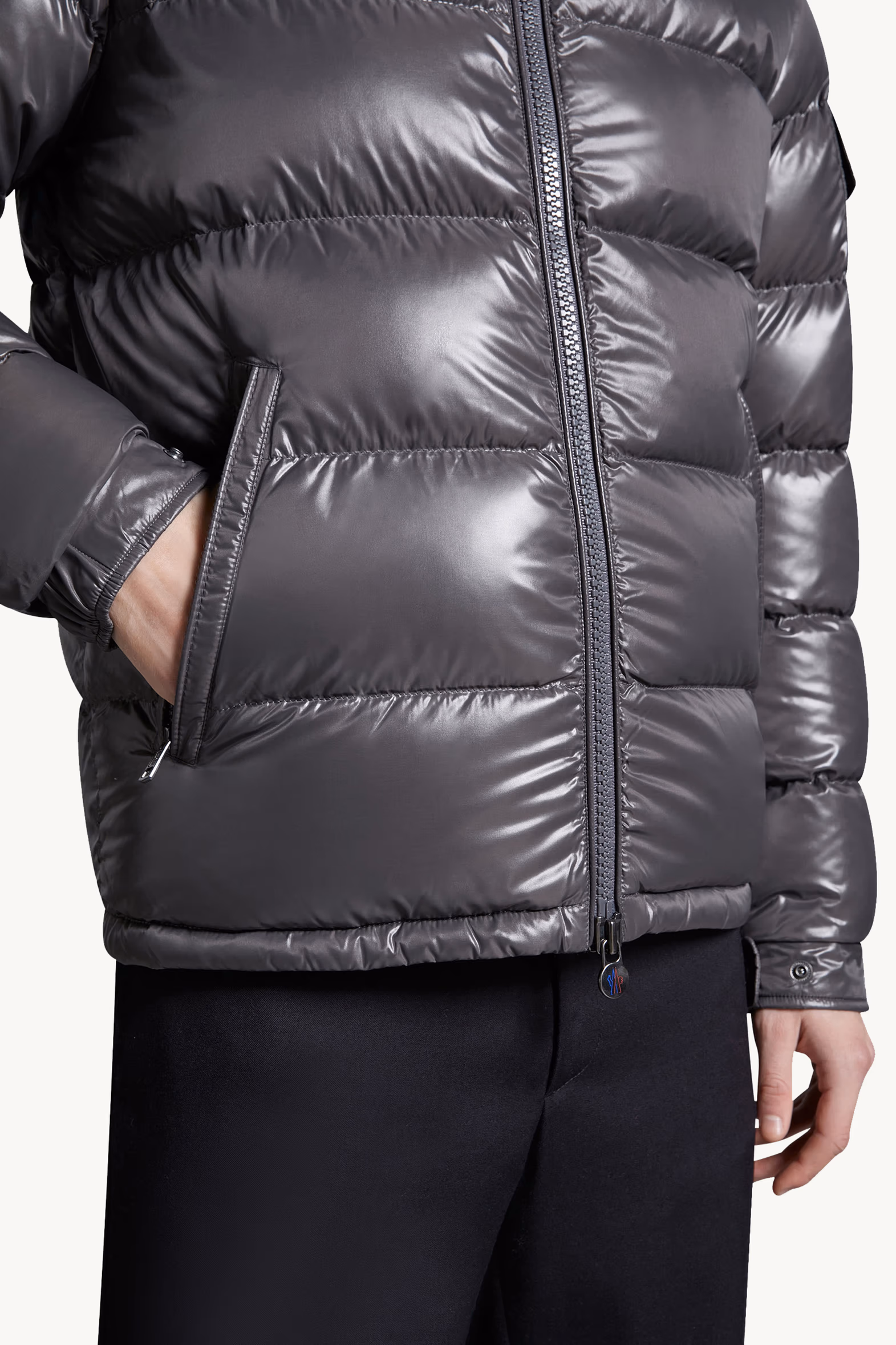 Moncler Maya Hooded Short Down Jacket Men Dark Grey Moncler 6